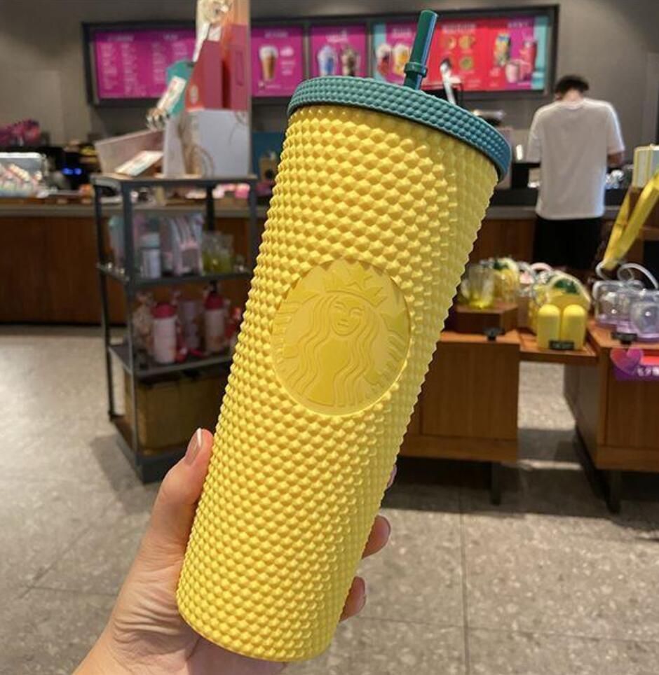 24oz Personalized gs With Iridescent Bling Rainbow Unicorn Studded Cold Cup Tumbler Coffee g with Straw Reusable Clear GC0921 Free shipping