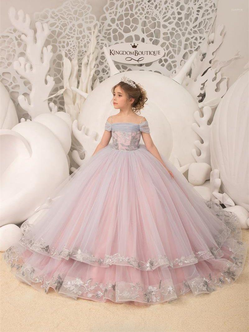 Girl Dresses Luxury Blush Pink Flower Silver Tulle Ball Gown Straight Neckline Spaghetti Straps Tiered Appliques Dress, Ivory
Girl Dresses Luxury Blush Pink Flower Silver Tulle Ball Gown Straight Neckline Spaghetti Straps Tiered Appliques Dress, Ivory