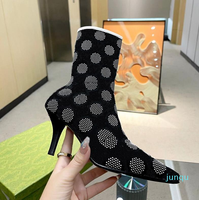 Women Black and White Knit Ankle Boots Square Toe Boot Designer Mid-heel Boots Heels Fashion Booties Slip-on Martin Fluorescent Fuchsia Yellow Knits 63
Women Black and White Knit Ankle Boots Square Toe Boot Designer Mid-heel Boots Heels Fashion Booties Slip-on Martin Fluorescent Fuchsia Yellow Knits 63