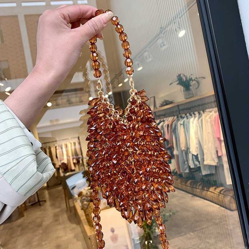 Clutch Bags Evening Transparent Beaded Small Purses Women's Wallet Shoulder Messenger Bag Handmade Female Fashion Party Handbag 221021, Brown
Clutch Bags Evening Transparent Beaded Small Purses Women's Wallet Shoulder Messenger Bag Handmade Female Fashion Party Handbag 221021, Brown