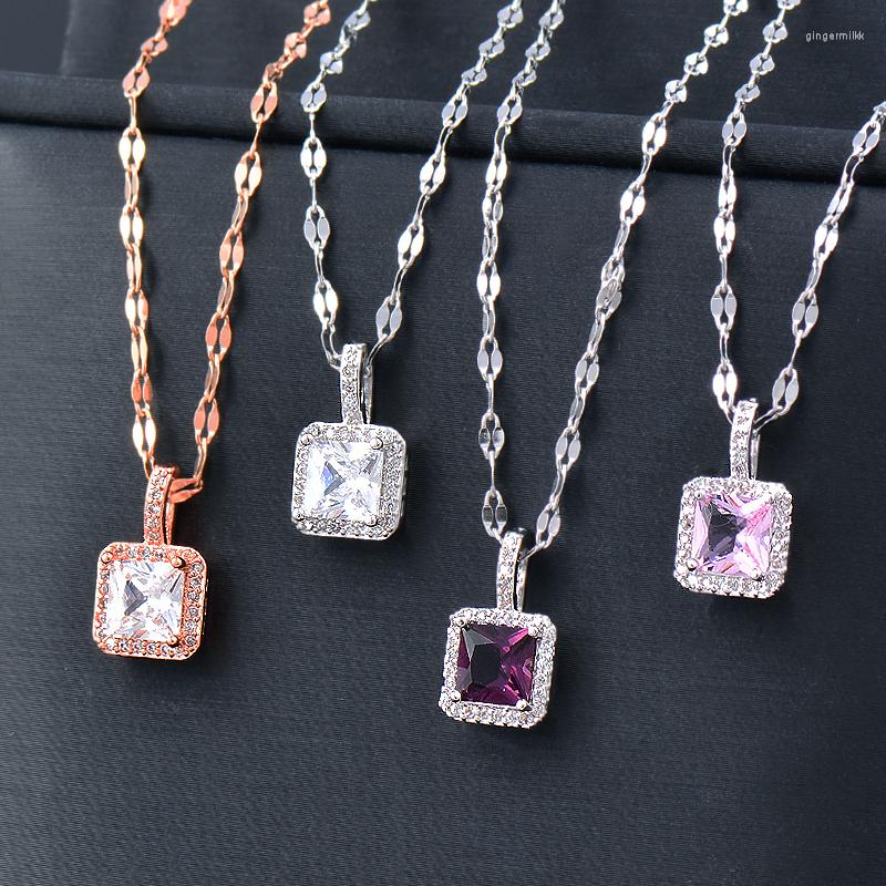 Pendant Necklaces SINLEERY Korean Fashion Square Purple Pink White Cubic Zirconia Necklace For Women Rose Gold Silver Color Jewelry 2022
Pendant Necklaces SINLEERY Korean Fashion Square Purple Pink White Cubic Zirconia Necklace For Women Rose Gold Silver Color Jewelry 2022