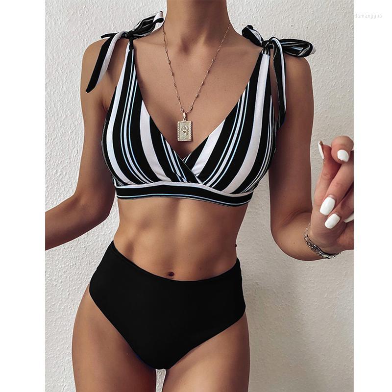 Women' Swimwear Women' Stripe Bikinis 2022 Mujer High Waist Swimsuit Women Knot Female Bandeau Two Piece Set Vintage V-neck Bathing, X20sw3885-1
Women' Swimwear Women' Stripe Bikinis 2022 Mujer High Waist Swimsuit Women Knot Female Bandeau Two Piece Set Vintage V-neck Bathing, X20sw3885-1