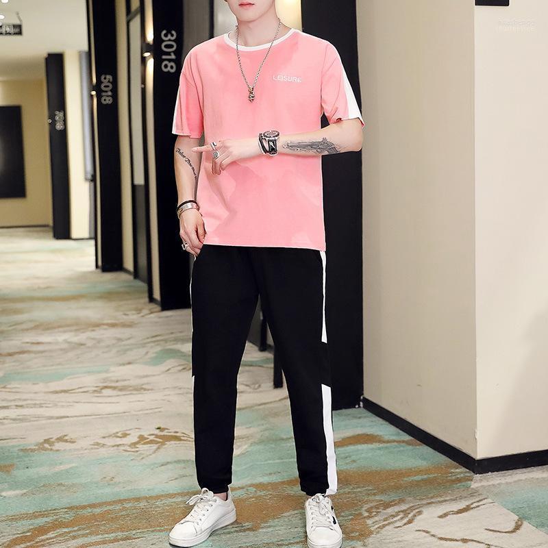 Men's Tracksuits Men's Sports And Leisure Suit Summer Quarter Leggings Round Neck T-shirt Short Sleeve Loose Fitting Two Piece, 923 pink
Men's Tracksuits Men's Sports And Leisure Suit Summer Quarter Leggings Round Neck T-shirt Short Sleeve Loose Fitting Two Piece, 923 pink