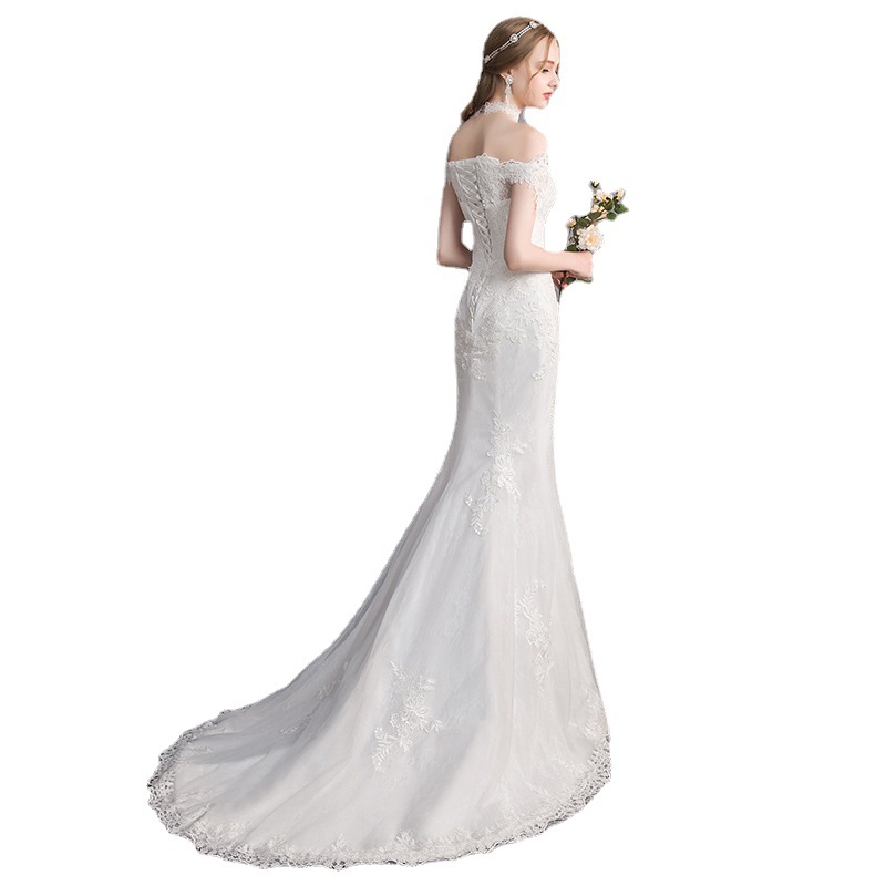 2023 New Crystal Mermaid Wedding Dresses See Through Lace Bridal Gowns Luxurious Sequined Dubai Wedding Dress Customise