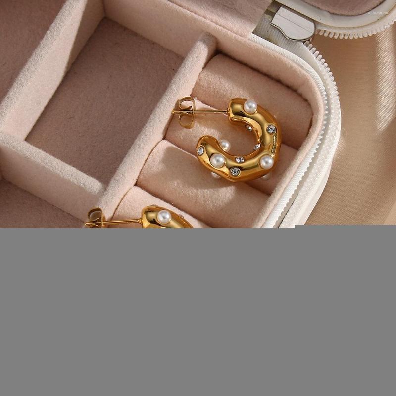 Hoop Earrings Hammer Shaped Pearl Zircon Shape Thick For Women Stainless Steel Jewelry
Hoop Earrings Hammer Shaped Pearl Zircon Shape Thick For Women Stainless Steel Jewelry