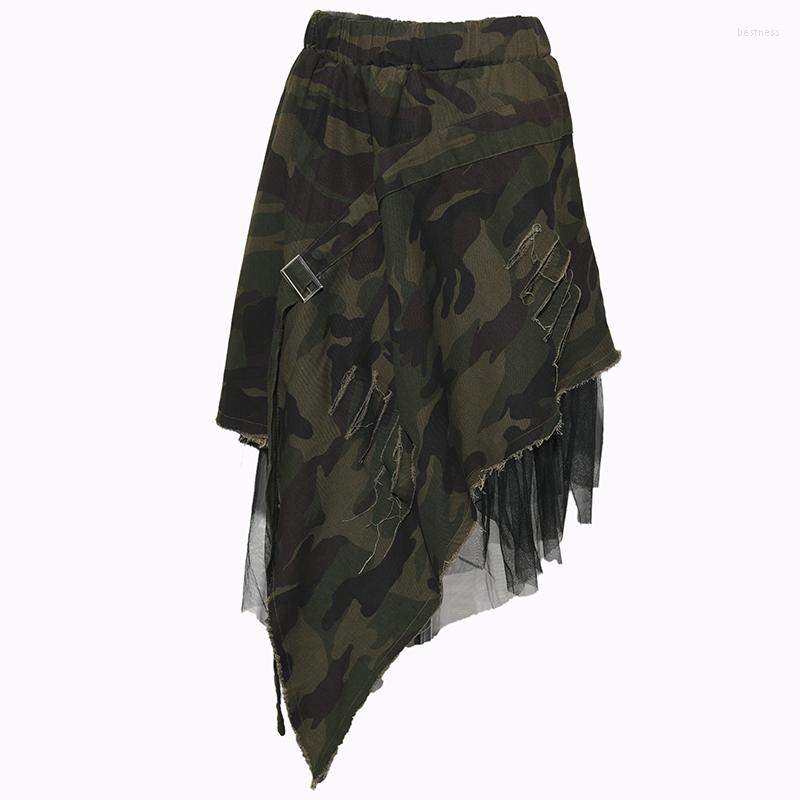 Skirts High Elastic Waist Army Green Mesh Irregulal Long Half-body Skirt Women Fashion Tide Spring Autumn 2022 B058, Camouflage
Skirts High Elastic Waist Army Green Mesh Irregulal Long Half-body Skirt Women Fashion Tide Spring Autumn 2022 B058, Camouflage