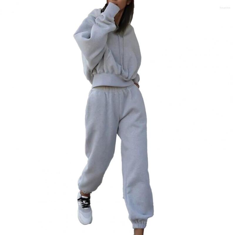 Women' Two Piece Pants Loose Sweatshirt Women Pant Sets Long Sleeve Tracksuit Solid Color Pocket Hoodie Outfit Suit For Autumn Winter, Dark gray 
Women' Two Piece Pants Loose Sweatshirt Women Pant Sets Long Sleeve Tracksuit Solid Color Pocket Hoodie Outfit Suit For Autumn Winter, Dark gray