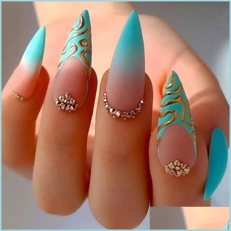 False Nails False Nails Green Long Stiletto With Designs Fashion Matte Fake Press On 2022 French Almond Manicure Tipsfalsefalse Drop Dhddr, 02
False Nails False Nails Green Long Stiletto With Designs Fashion Matte Fake Press On 2022 French Almond Manicure Tipsfalsefalse Drop Dhddr, 02