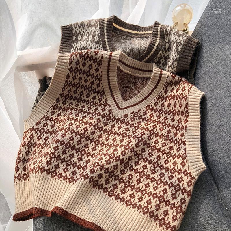 Women's Vests Women's Khaki Argyle Office Laddy Year's V-neck Knitted Vest Pullover Casual Winter Women Fall 2022 Clothing
Women's Vests Women's Khaki Argyle Office Laddy Year's V-neck Knitted Vest Pullover Casual Winter Women Fall 2022 Clothing