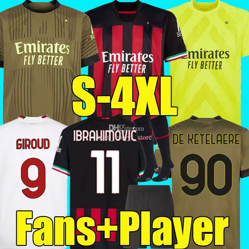 XXXL 4XL 22/23 IBRAHIMOVIC DE KETELAERE Soccer Jersey AC MILANS Legends 2022 2023 GIROUD TONALI THEO R.LEAO BENNACER REBIC ROMAGNOLI KESSIE Men Kids Kits sock full set, 22-23 home
XXXL 4XL 22/23 IBRAHIMOVIC DE KETELAERE Soccer Jersey AC MILANS Legends 2022 2023 GIROUD TONALI THEO R.LEAO BENNACER REBIC ROMAGNOLI KESSIE Men Kids Kits sock full set, 22-23 home