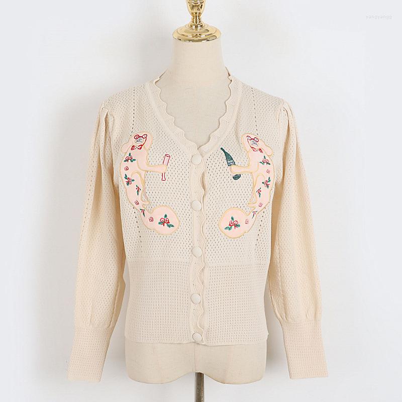 Women's T Shirts Cartoon Double Dog Embroidery Edge V-neck Cardigan Early Autumn Korean Version Single Breasted Bag Button Bubble, Open kgl apricot
Women's T Shirts Cartoon Double Dog Embroidery Edge V-neck Cardigan Early Autumn Korean Version Single Breasted Bag Button Bubble, Open kgl apricot