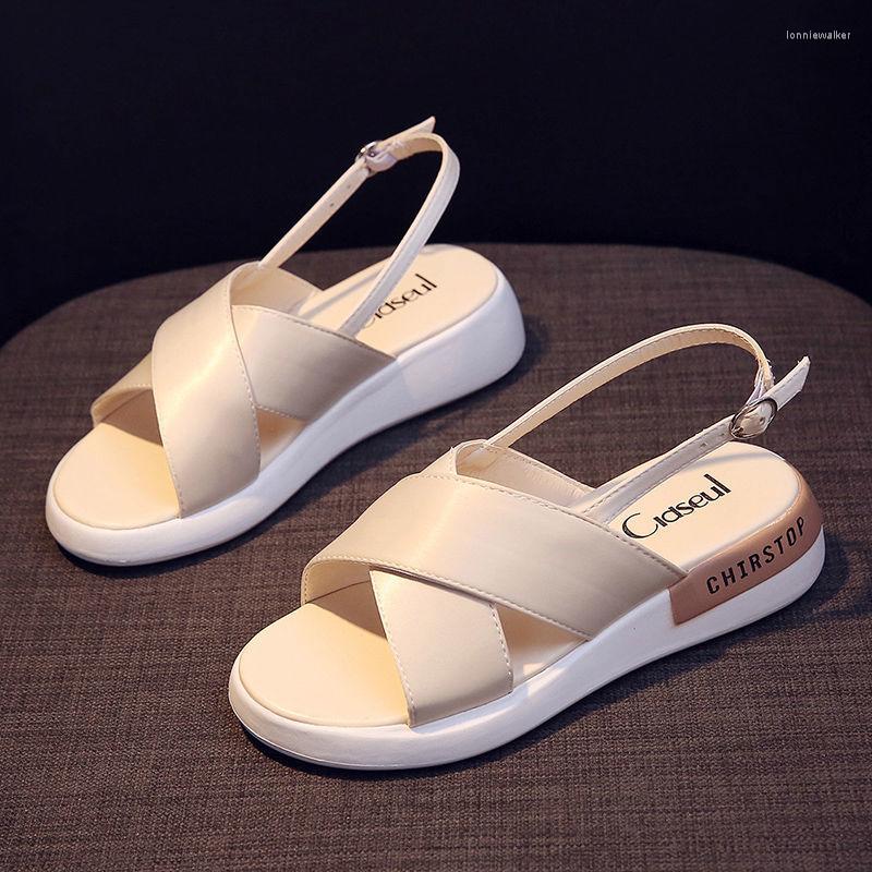 Sandals Lightweight Women All-match Flat Bottom Wedge Middle Heel Fish Mouth Fairy, Beige
Sandals Lightweight Women All-match Flat Bottom Wedge Middle Heel Fish Mouth Fairy, Beige