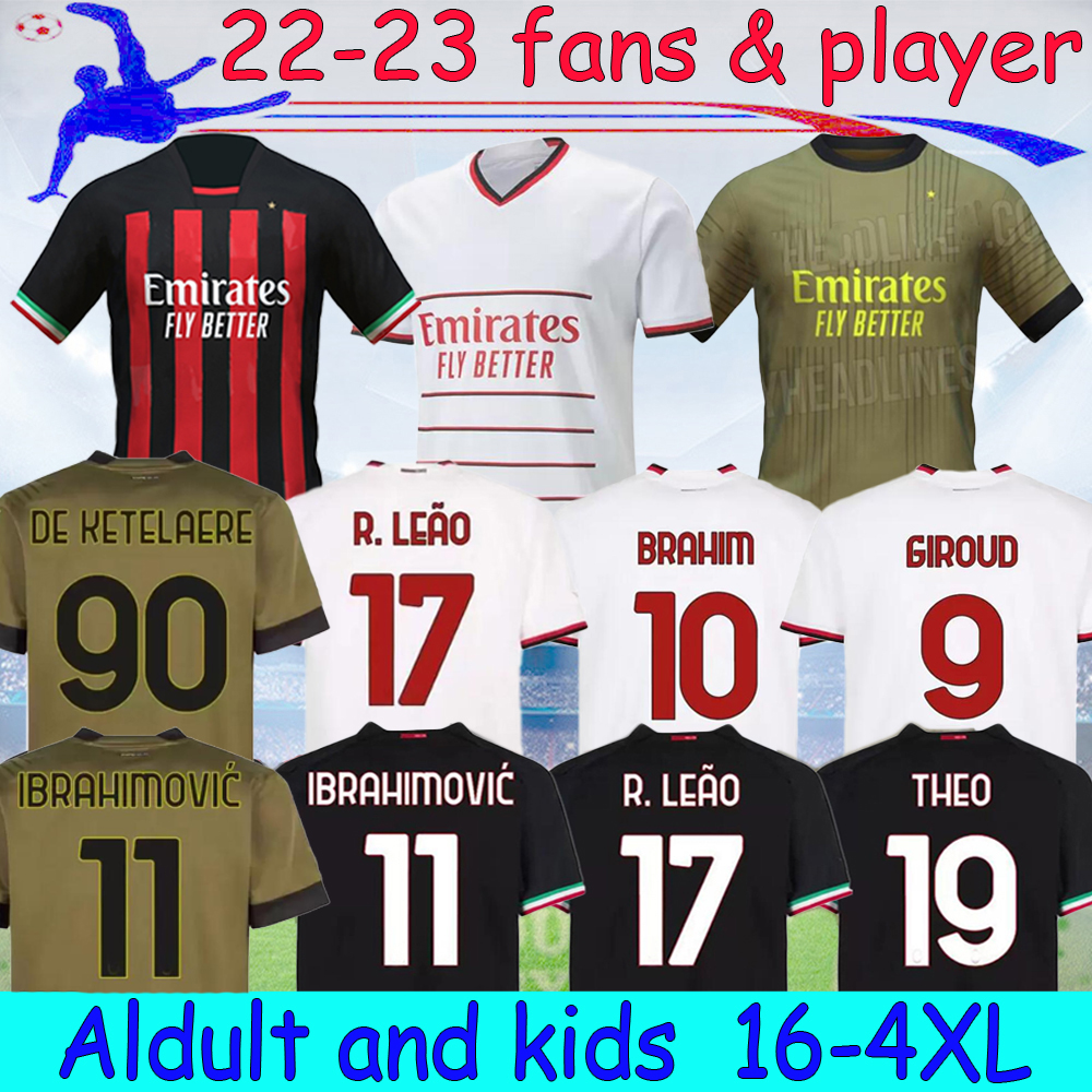 22 23 IBRAHIMOVIC 4TH AC soccer jerseys 2022 2023 milans shorts GIROUD home BRAHIM away Fans version TONALI REBIC THEO BENNACER KESSIE KJAER football Uniformi S-4XL, 22-23 away fans
22 23 IBRAHIMOVIC 4TH AC soccer jerseys 2022 2023 milans shorts GIROUD home BRAHIM away Fans version TONALI REBIC THEO BENNACER KESSIE KJAER football Uniformi S-4XL, 22-23 away fans