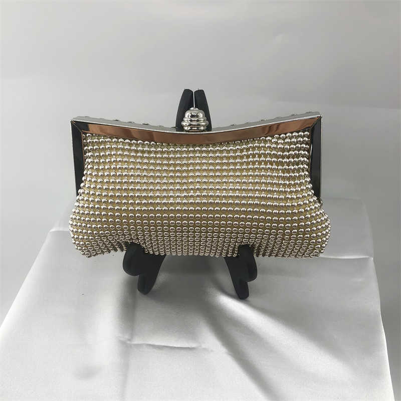 Clutch Bags Evening gold Bag Glitter Bead DESIGN elegant Woman Party bags Vintage Fashion bridal purse Silver Handbags ZB-9 221021