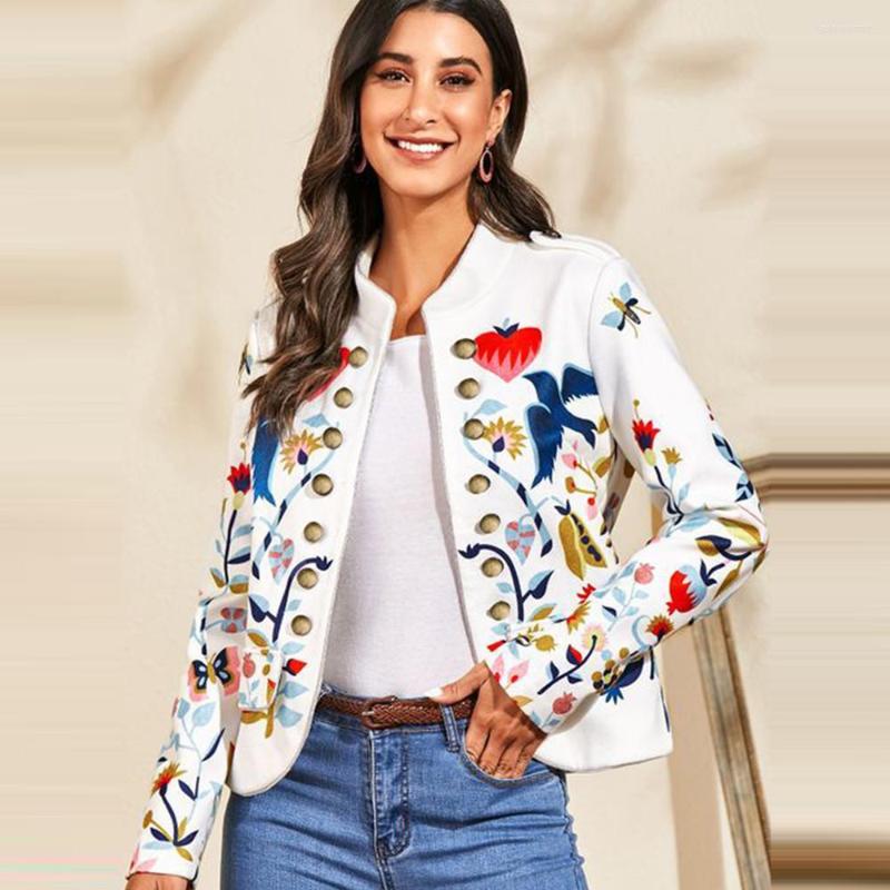 Women' Jackets Hirigin Women Retro Floral Printed Ladies Double Breasted Bomber Outwear Spring Autumn OL Lady Long Sleeve Slim Coats, White
Women' Jackets Hirigin Women Retro Floral Printed Ladies Double Breasted Bomber Outwear Spring Autumn OL Lady Long Sleeve Slim Coats, White