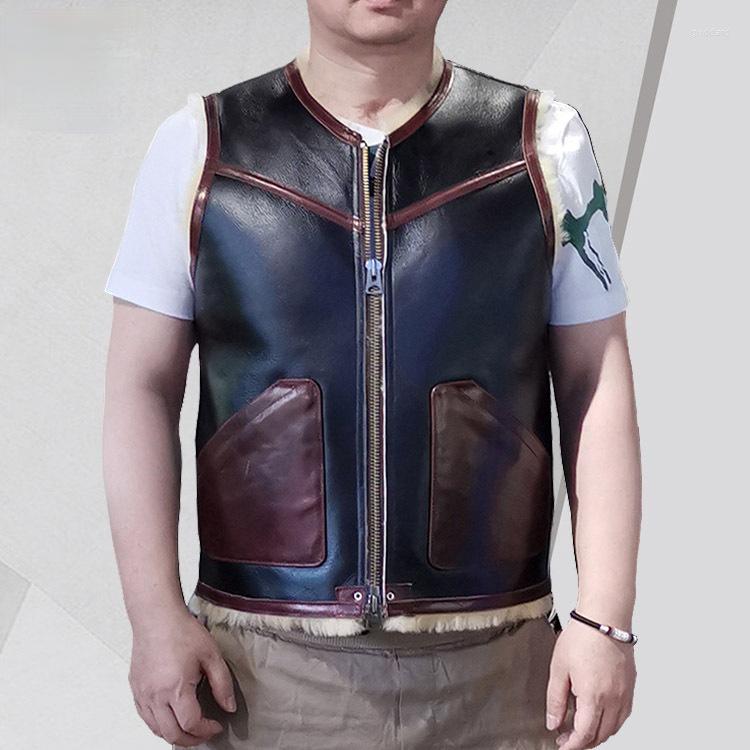 Men's Vests Winter 2022 Leather And Fur Vest Men Women Couple V-neck Horse Pocket Strap Sheepskin, Black
Men's Vests Winter 2022 Leather And Fur Vest Men Women Couple V-neck Horse Pocket Strap Sheepskin, Black