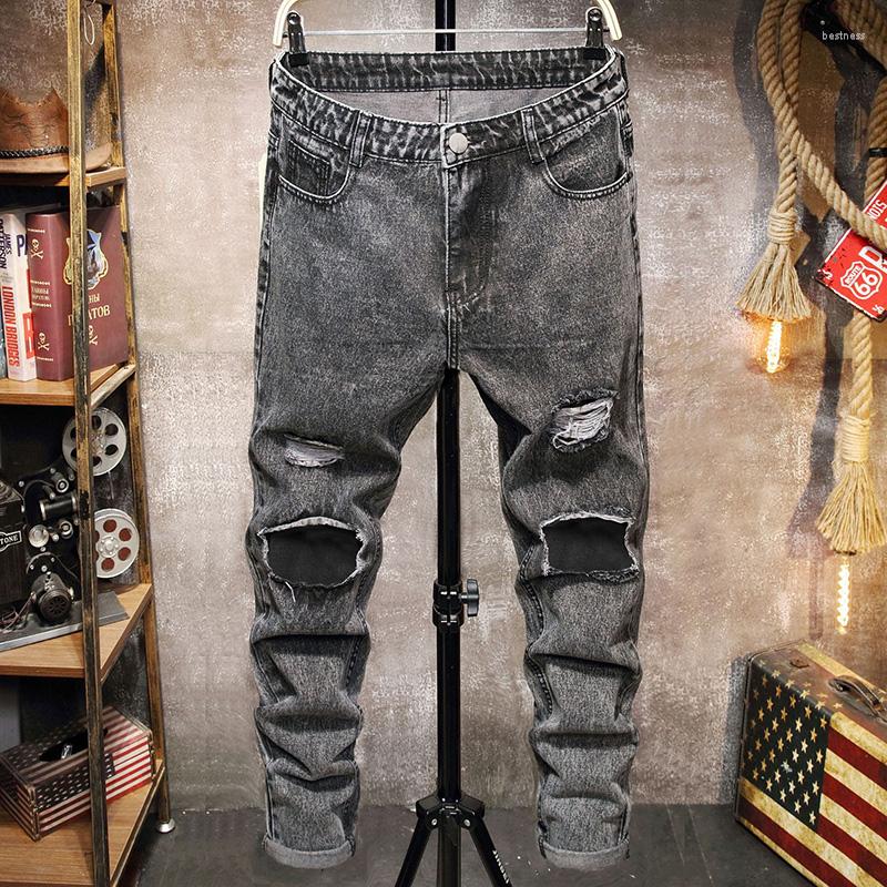 Men's Jeans Summer Men's Ripped High Street HIP HOP Punk Stretch Bike Pants Trendy Holes Straight Denim Trousers, Gray
Men's Jeans Summer Men's Ripped High Street HIP HOP Punk Stretch Bike Pants Trendy Holes Straight Denim Trousers, Gray