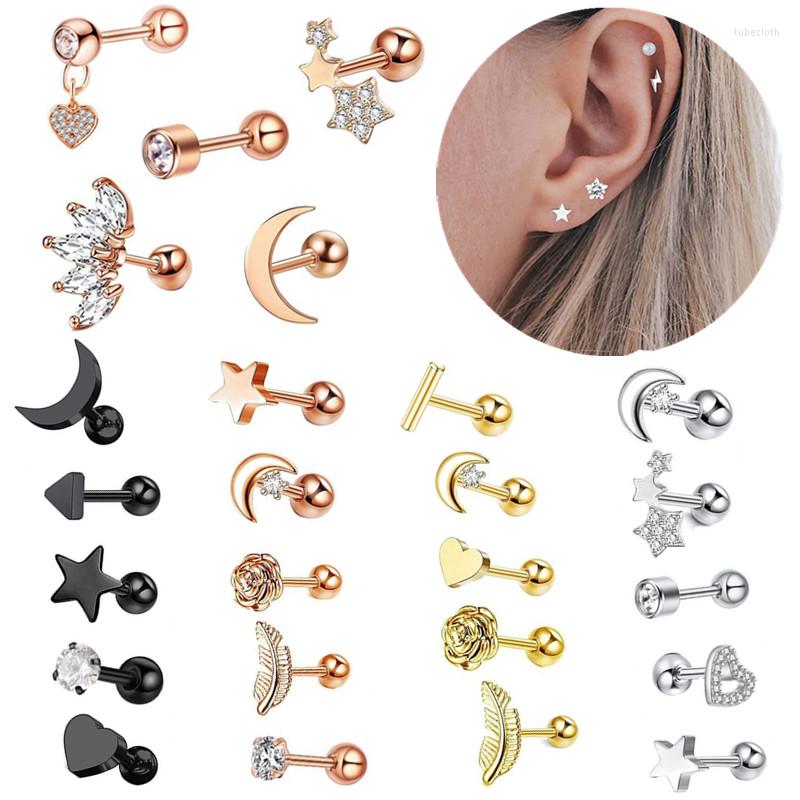 Stud Earrings 5PCS Star Tragus Earring Set Heart Small Lobe Piercing Cartilage Jewelry Cz Barbell
Stud Earrings 5PCS Star Tragus Earring Set Heart Small Lobe Piercing Cartilage Jewelry Cz Barbell