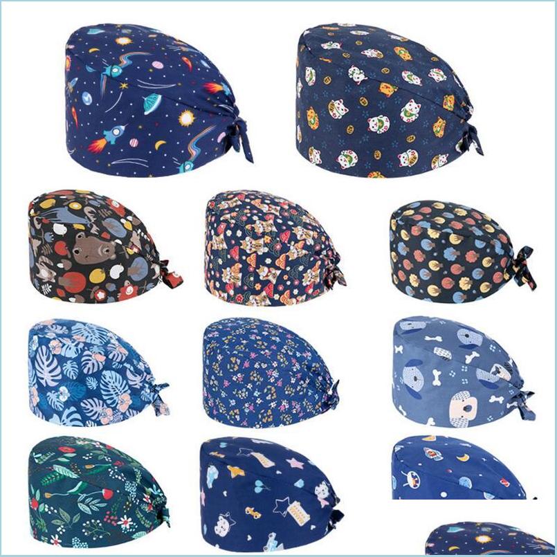 Beanie/Skull Caps Print Scrub Cotton Nurse Hat Floral Bouffant Sanitary Cap With Sweatband Cartoon Printing Nursing Confortable Color Dhtbr, Customize
Beanie/Skull Caps Print Scrub Cotton Nurse Hat Floral Bouffant Sanitary Cap With Sweatband Cartoon Printing Nursing Confortable Color Dhtbr, Customize