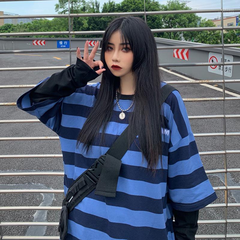 Women's T Shirts Women's T-Shirt Blue Hiphop Tops Tees Personality Cotton Fake Two Loose Harajuku Ulzzang Bf Cool Long Sleeve Casual
Women's T Shirts Women's T-Shirt Blue Hiphop Tops Tees Personality Cotton Fake Two Loose Harajuku Ulzzang Bf Cool Long Sleeve Casual