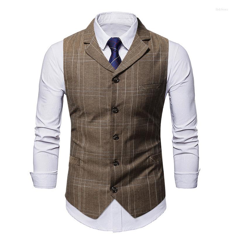 Men's Vests Men Vest Business Casual Suit Male Lattice Waistcoat Fashion Mens Sleeveless High Quality Tops, Brown
Men's Vests Men Vest Business Casual Suit Male Lattice Waistcoat Fashion Mens Sleeveless High Quality Tops, Brown