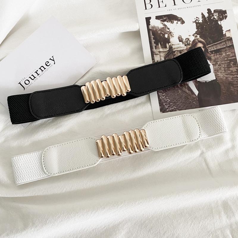 Belts Irregular Gold Metal Buckle Wasit Fashion Simple Elastic Slim Body Waistbands Black White Coat Dress Straps Decoration
Belts Irregular Gold Metal Buckle Wasit Fashion Simple Elastic Slim Body Waistbands Black White Coat Dress Straps Decoration