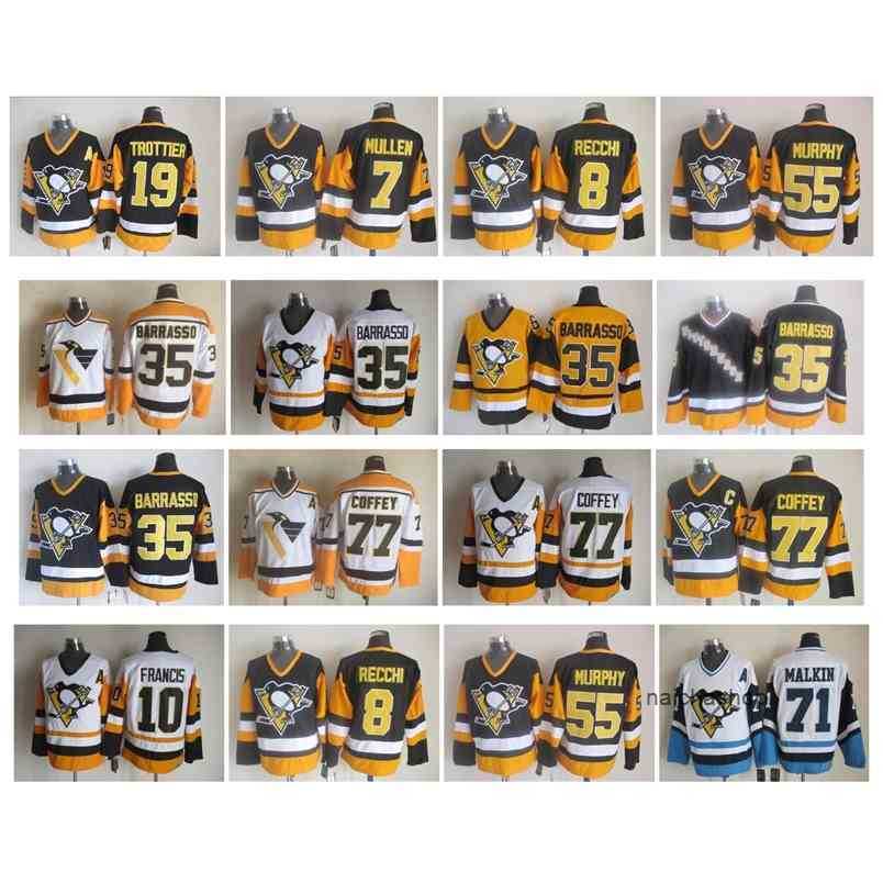 95 Vintage Pittsburgh Penguins Jersey 35 Tom Barrasso 7 Joe Mullen 8 Mark Recchi Ron Francis Bryan Trottier Paul Coffey Larry Murphy CCM nhl's Jerseys, As pic
95 Vintage Pittsburgh Penguins Jersey 35 Tom Barrasso 7 Joe Mullen 8 Mark Recchi Ron Francis Bryan Trottier Paul Coffey Larry Murphy CCM nhl's Jerseys, As pic