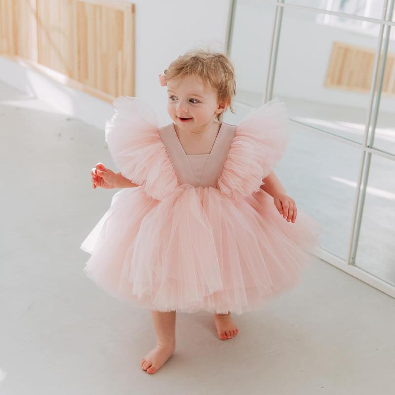 Girl Dresses Cute Pink Tulle Flower Gowns Puffy Short Sleeves Knee Length Kid Birthday Party Po Shoot Family Look Gown, Beige
Girl Dresses Cute Pink Tulle Flower Gowns Puffy Short Sleeves Knee Length Kid Birthday Party Po Shoot Family Look Gown, Beige