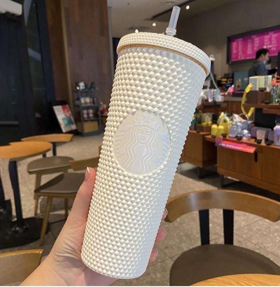 24oz Personalized gs With Iridescent Bling Rainbow Unicorn Studded Cold Cup Tumbler Coffee g with Straw Reusable Clear GC0921 Free shipping