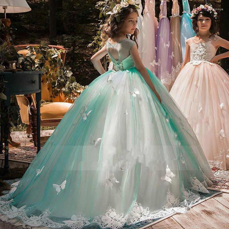 Girl Dresses 3D Butterfly Flower Lace Appliques Ball Gown Short Sleeve First Pageant Communion Gowns Princess Wedding Cu, White
Girl Dresses 3D Butterfly Flower Lace Appliques Ball Gown Short Sleeve First Pageant Communion Gowns Princess Wedding Cu, White