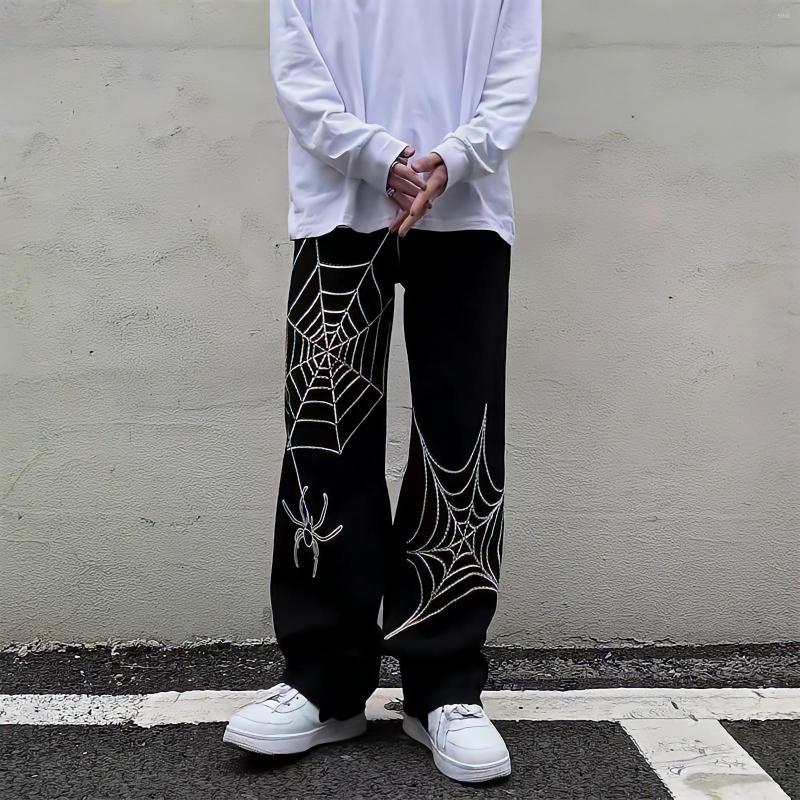 Women's Jeans Goth Oversize Black Pants Women Streetwear Web Print Baggy Y2k High Waist Harajuku Straight Wide Leg Denim Trousers
Women's Jeans Goth Oversize Black Pants Women Streetwear Web Print Baggy Y2k High Waist Harajuku Straight Wide Leg Denim Trousers