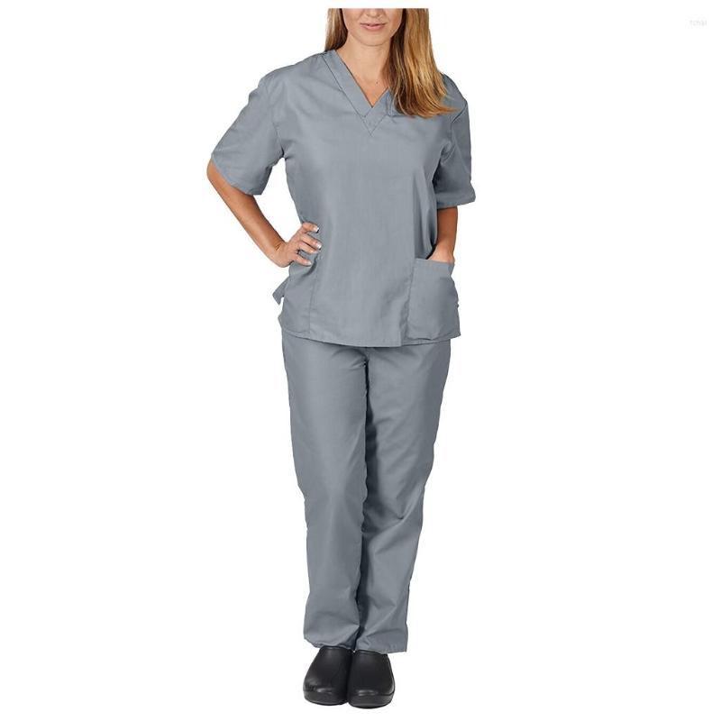 Women's Two Piece Pants Men Women Short Sleeve V-neck Tops Nursing Working Uniform Set Suit, Blue
Women's Two Piece Pants Men Women Short Sleeve V-neck Tops Nursing Working Uniform Set Suit, Blue