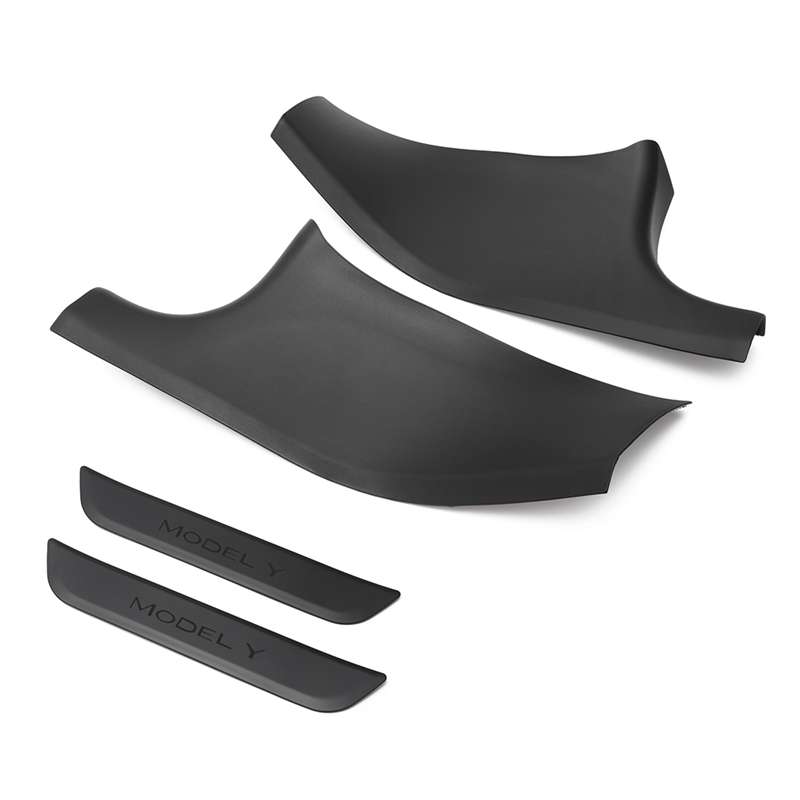 For Tesla Model Y 2021 2022 ABS Rear Door Sill Protector Scuff Plate Cover Door Inner Sill Cover Outer Decor Sticker Accessories