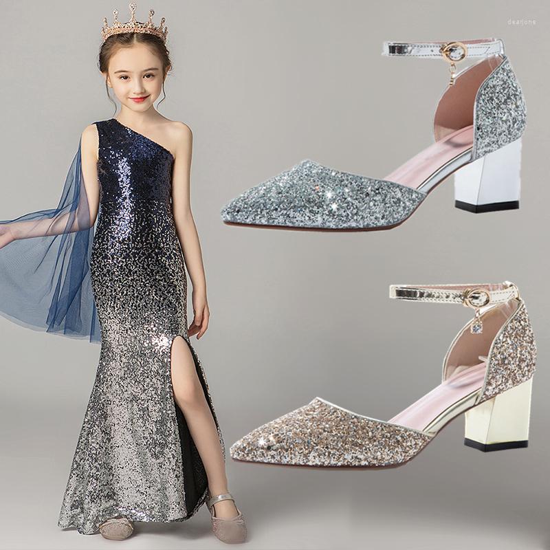 Flat Shoes Sequin Children High Heels Catwalk Party Girls Performance Pointed Toe Big Girl Show Dress 5CM, Silver
Flat Shoes Sequin Children High Heels Catwalk Party Girls Performance Pointed Toe Big Girl Show Dress 5CM, Silver