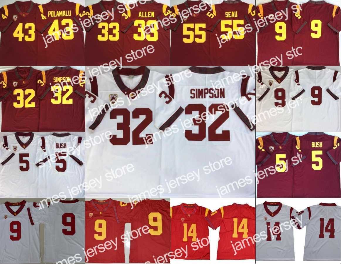 American College Football Wear USC Trojans Vintage stitched Jersey 5 Reggie Bush 32 OJ Simpson 14 Sam Darnold 9 Kedon Slovis 43 Troy Polamalu 55 Junior Seau, As pics
American College Football Wear USC Trojans Vintage stitched Jersey 5 Reggie Bush 32 OJ Simpson 14 Sam Darnold 9 Kedon Slovis 43 Troy Polamalu 55 Junior Seau, As pics