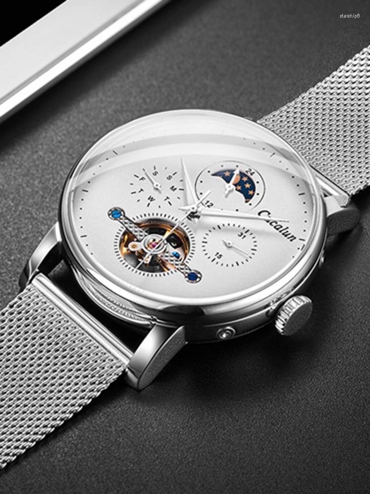 Wristwatches Automatic Watches For Men Luxury Self-Wind Mechanical Fashion 42mm Stainless Steel Multi-function Watch CUCALUN, C2
Wristwatches Automatic Watches For Men Luxury Self-Wind Mechanical Fashion 42mm Stainless Steel Multi-function Watch CUCALUN, C2