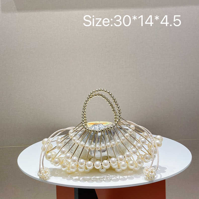 Clutch Bags Evening Fresh Pearl Circle Hollow Vegetable Basket Handheld Bead Purse Fan High-end Portable Dinner Gold Bag 221021, White
Clutch Bags Evening Fresh Pearl Circle Hollow Vegetable Basket Handheld Bead Purse Fan High-end Portable Dinner Gold Bag 221021, White