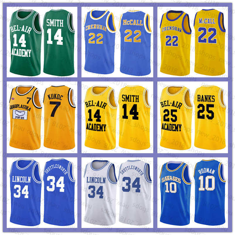 NCAA Will 14 Smith Jesey 10 Dennis Rodman 34 Jesus Shuttlesworth Toni 7 Kukoc Carlton 25 Banks Quincy 22 McCALL Basketball University Men