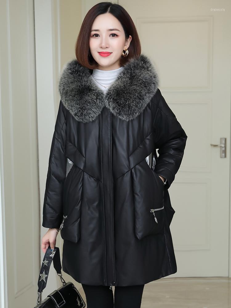 Women' Leather 90% White Duck Down Real Sheepskin Jacket Women Fur Collar Hooded Coat Female Oversized Women' Jackets Ropa Zjt1257, Black
Women' Leather 90% White Duck Down Real Sheepskin Jacket Women Fur Collar Hooded Coat Female Oversized Women' Jackets Ropa Zjt1257, Black