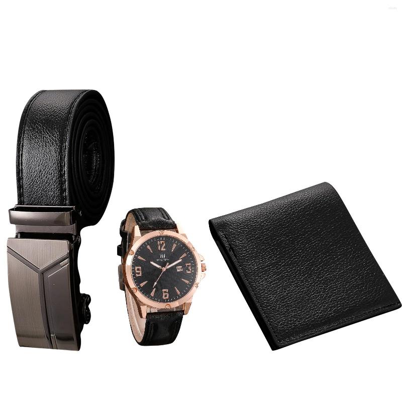 Wristwatches Men's Watch Wallet Belt Set Male's Gift For Father's Day Birthday 3pcs/set PU Strap Casual Quartz Good-looking Ly, As 
Wristwatches Men's Watch Wallet Belt Set Male's Gift For Father's Day Birthday 3pcs/set PU Strap Casual Quartz Good-looking Ly, As