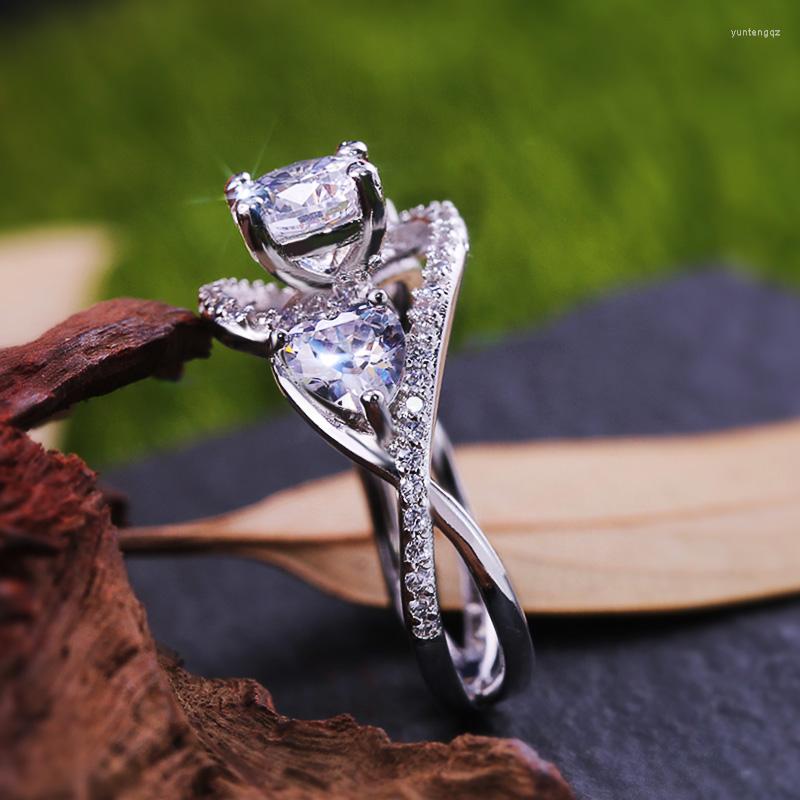 Wedding Rings Pure True Love Ring Band For Women With Creative Double Crystal Stone Heart Design Wholesale Lots&Bulk Female Jewelry
Wedding Rings Pure True Love Ring Band For Women With Creative Double Crystal Stone Heart Design Wholesale Lots&Bulk Female Jewelry