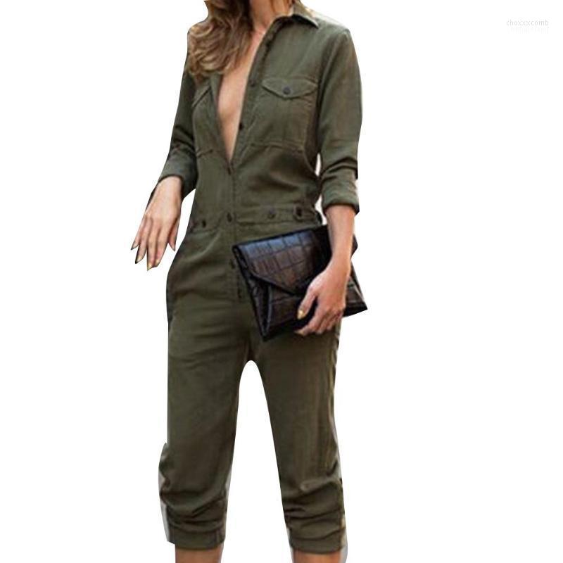 Women' Jumpsuits Women' & Rompers 2022 Women Solid Color Long Sleeve Shirt Leg Pants Pockets Romper Overalls Bodysuit Casual, Dark green
Women' Jumpsuits Women' & Rompers 2022 Women Solid Color Long Sleeve Shirt Leg Pants Pockets Romper Overalls Bodysuit Casual, Dark green