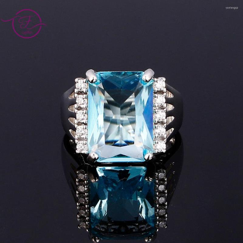 Wedding Rings Luxury Sky Blue Zircon Silver Ring Fashion 10 14MM Tourmaline For Women Engagement Party Jewelry Anniversary Gift
Wedding Rings Luxury Sky Blue Zircon Silver Ring Fashion 10 14MM Tourmaline For Women Engagement Party Jewelry Anniversary Gift