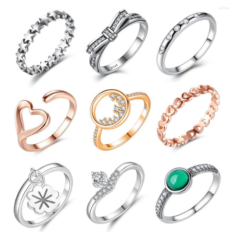 Cluster Rings ELESHE Star Flower Heart Shape Finger With CZ Crystal 925 Sterling Silver Ring For Women Wedding Authentic Jewelry
Cluster Rings ELESHE Star Flower Heart Shape Finger With CZ Crystal 925 Sterling Silver Ring For Women Wedding Authentic Jewelry