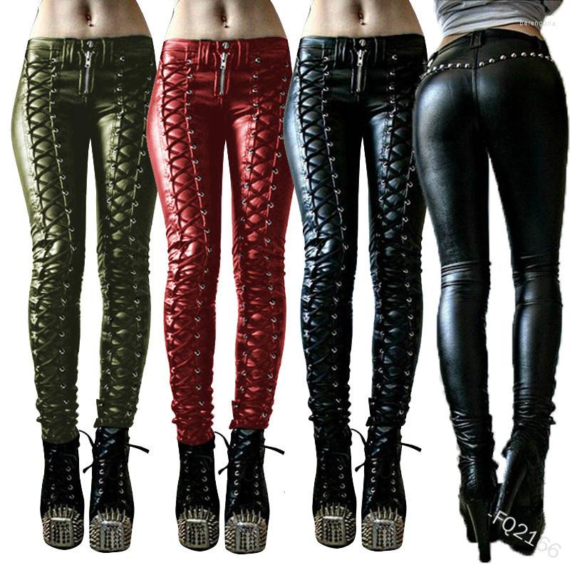Women' Pants Bandage Gothic Steampunk Women Faux Leather Carnival Party Skinny Button Trousers Rock Cool Streetwear Long, Black
Women' Pants Bandage Gothic Steampunk Women Faux Leather Carnival Party Skinny Button Trousers Rock Cool Streetwear Long, Black