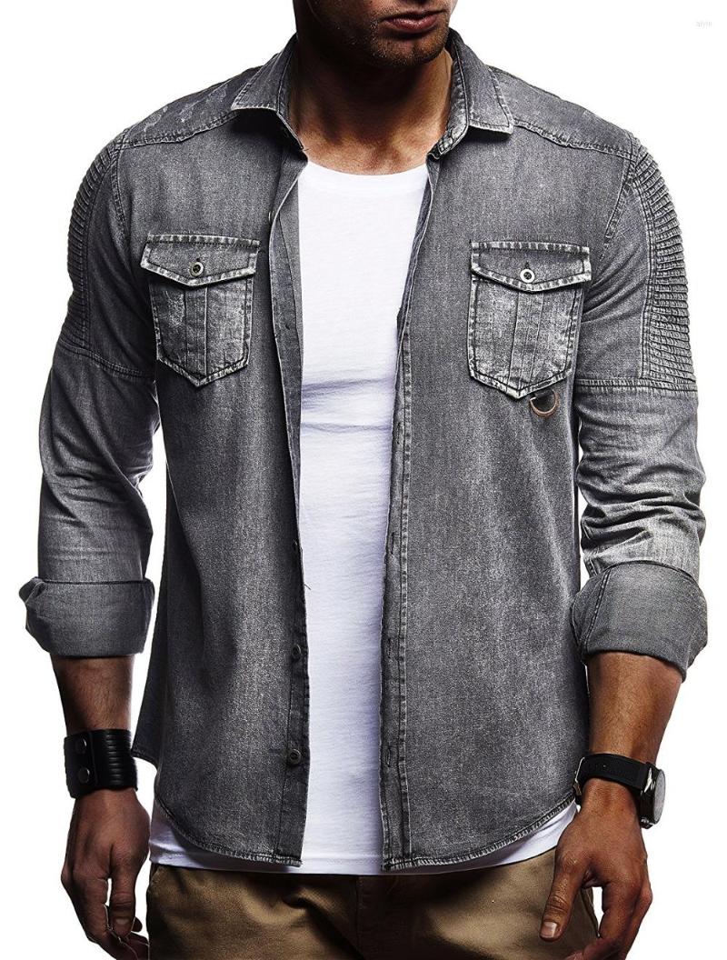 Men's Jackets Men's Shirt Long Sleeve Plaid Shirts Mens Dress Brand Casual Denim Style Checks Slim Slight Elastic Jeans Cowboy, Gray
Men's Jackets Men's Shirt Long Sleeve Plaid Shirts Mens Dress Brand Casual Denim Style Checks Slim Slight Elastic Jeans Cowboy, Gray