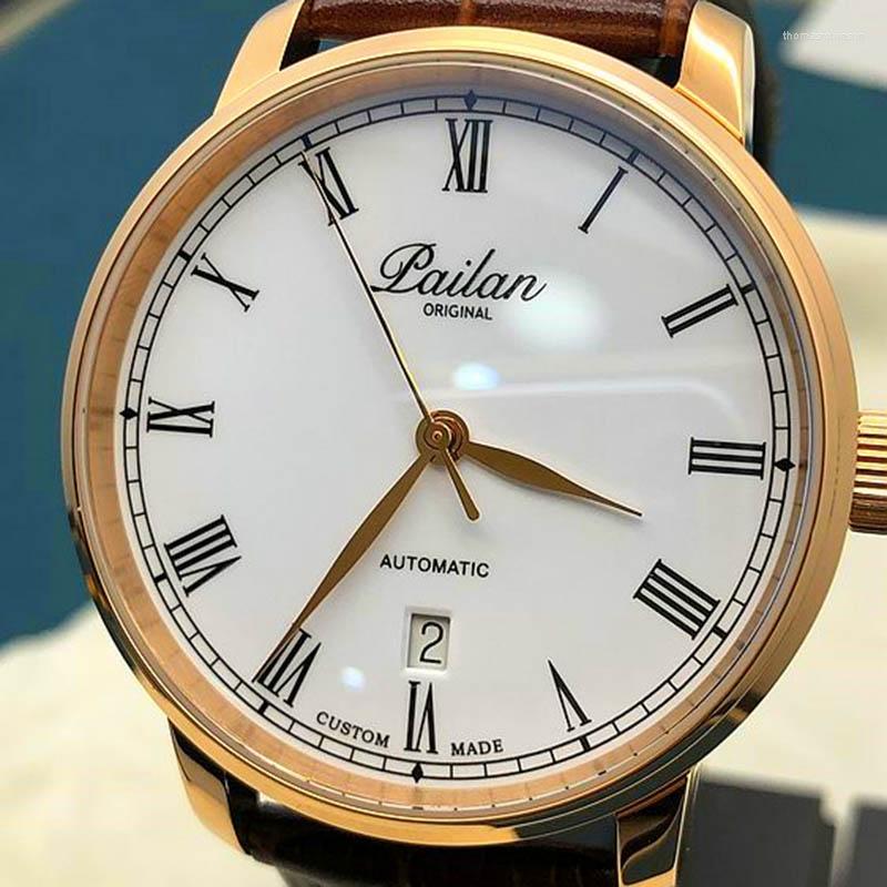 Wristwatches Fashionable Simple Automatic Mechanical Watch Bauhaus Leather Calendar Waterproof Stainless Steel Sapphire Glass Mens, 10
Wristwatches Fashionable Simple Automatic Mechanical Watch Bauhaus Leather Calendar Waterproof Stainless Steel Sapphire Glass Mens, 10