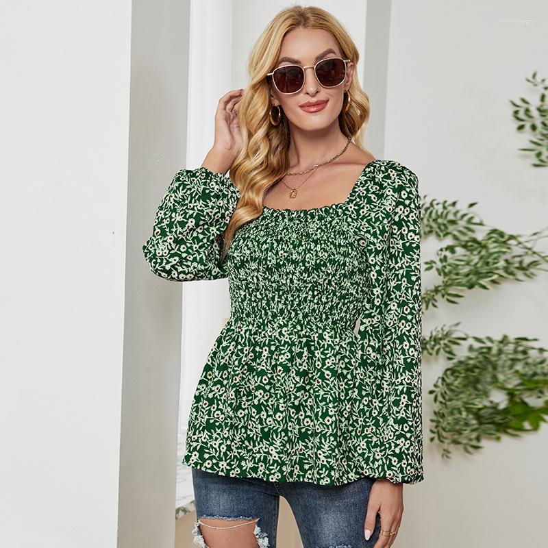 Women' Blouses Square Collar Long Sleeves Autumn Top Women Printed Shirt Elegant Chest Wrap Ladies Chiffon Blouse Commute Pullover, Green
Women' Blouses Square Collar Long Sleeves Autumn Top Women Printed Shirt Elegant Chest Wrap Ladies Chiffon Blouse Commute Pullover, Green