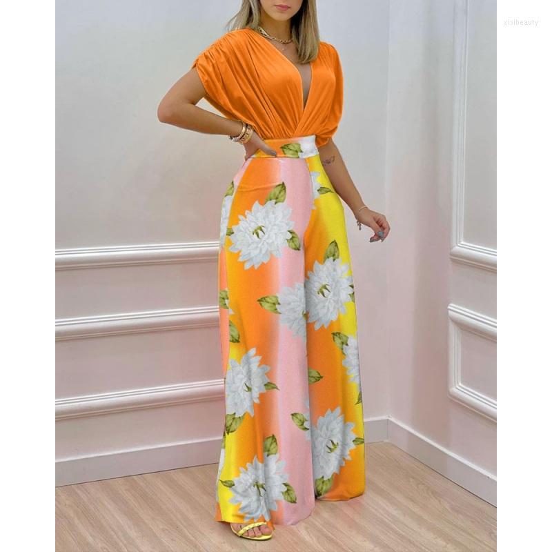 Women's Two Piece Pants 2 Pieces Set Sexy 2022 Summer Autumn Fashion Women Female Tops Floral Print Short Sleeve Shirt And Elastic Waist, Pink
Women's Two Piece Pants 2 Pieces Set Sexy 2022 Summer Autumn Fashion Women Female Tops Floral Print Short Sleeve Shirt And Elastic Waist, Pink
