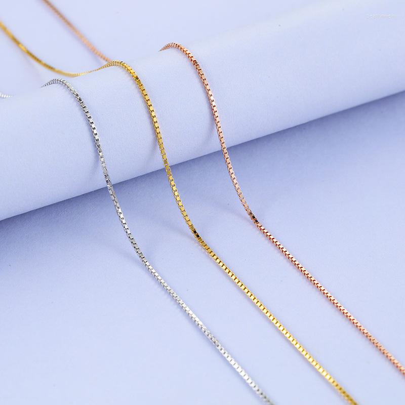 Chains Martick Authentic 925 Sterling Silver Necklace Box Chain Woman Jewelry 0.7mm Wide 40cm/45cm Collar GSC6
Chains Martick Authentic 925 Sterling Silver Necklace Box Chain Woman Jewelry 0.7mm Wide 40cm/45cm Collar GSC6